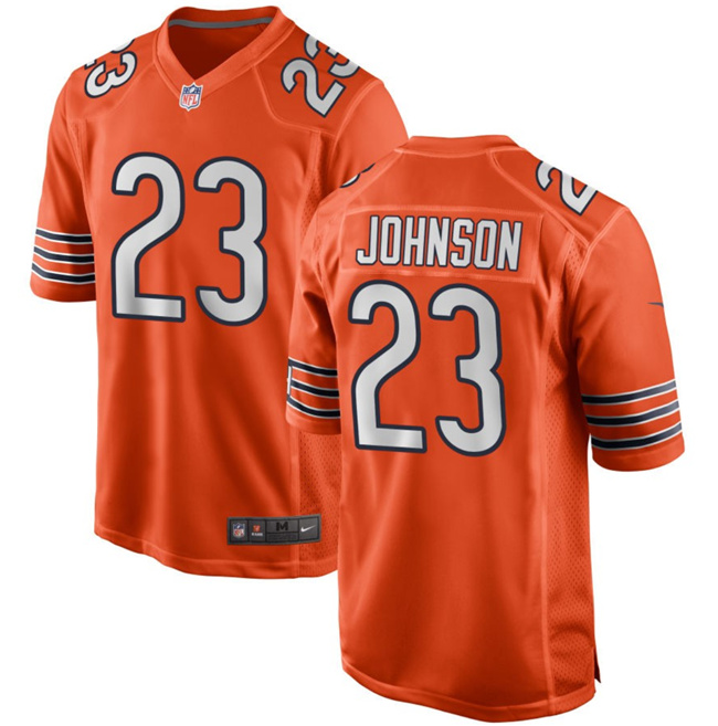 Men's Chicago Bears #23 Roschon Johnson Orange Football Stitched Game Jersey